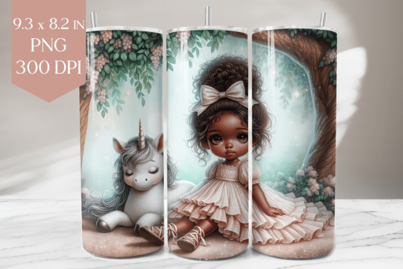 Download Whimsical Girl &amp; Unicorn Tumbler Wrap - Wrap Collection