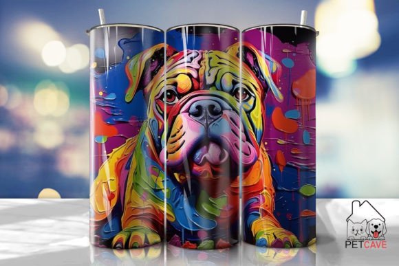 Download Bulldog 3D Pop Art Fusion Tumbler Wrap - Wrap Collection