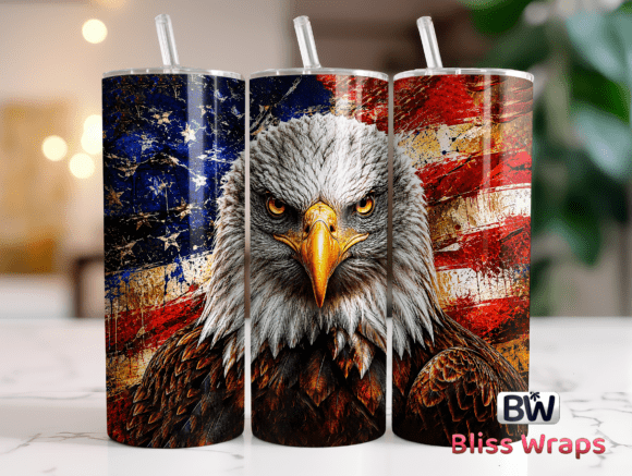 Download Patriotic Eagle Tumbler Wrap Sublimation - Wrap Collection