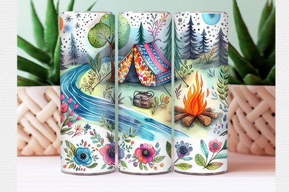 Download Summer Camping Tumbler Wrap - Wrap Collection