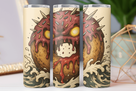 Download Kawaii Food Art Tumbler Wrap Design Png - Wrap Collection