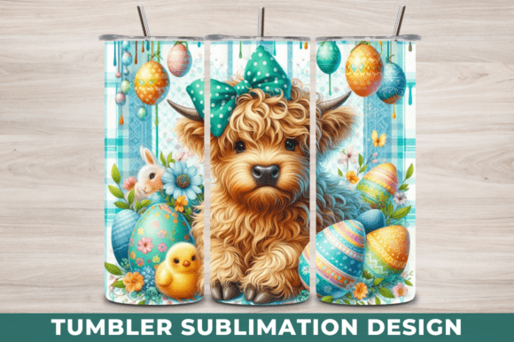 Download Easter Highland Cow Tumbler Wrap Design - Wrap Collection