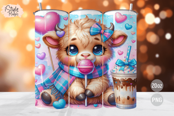 Download Easter Highland Cow Tumbler Wrap PNG - Wrap Collection