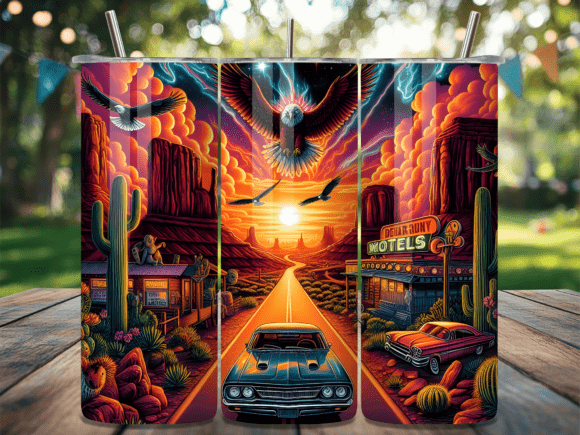 Download Desert Highway Eagle Tumbler Wrap - Wrap Collection