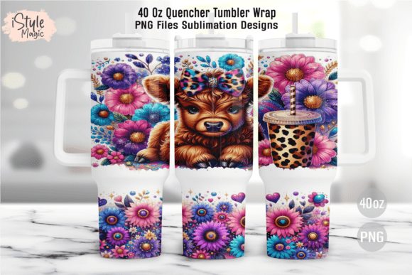 Download Baby Highland Cow 40oz Tumbler Wrap PNG - Wrap Collection