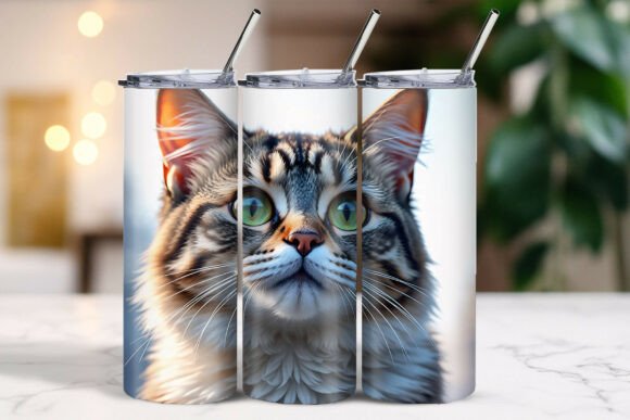 Download Anime Tabby Cat Feline Eyes Tumbler Wrap - Wrap Collection