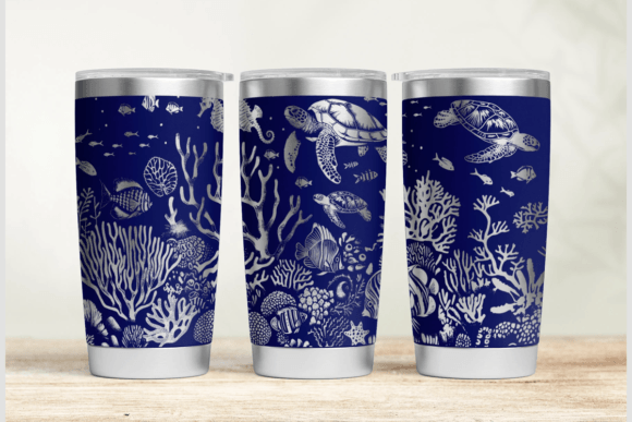 Download Undersea 20oz 30oz Laser Tumbler Wrap - Premium Bundle