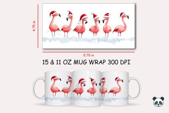 Download Christmas Flamingo Mug Wrap 1 - Wrap Collection
