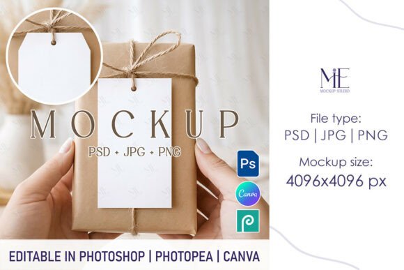 Download Gift Tag Mockup Holiday Thank You Label - Premium Resources