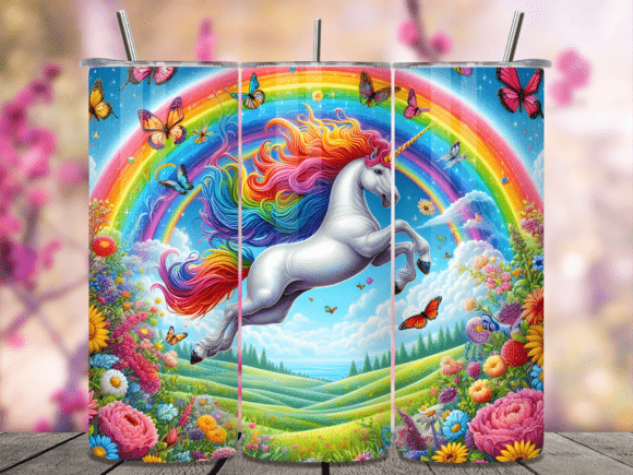 Download Unicorn Field Rainbow Kids Tumbler Wrap - Wrap Collection