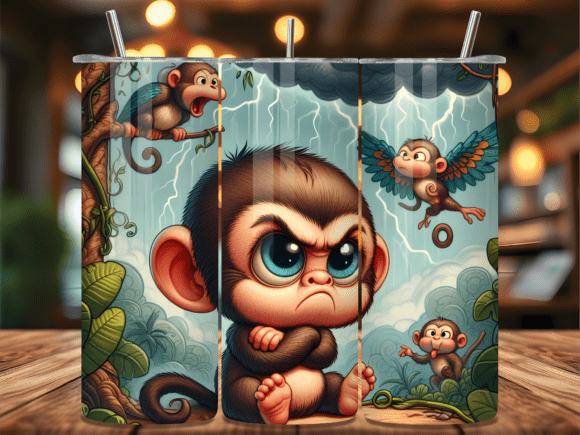 Download Grumpy Monkey in Jungle Tumbler Wrap - Wrap Collection