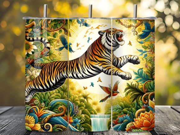 Download Tiger in Golden Jungle Tumbler Wrap - Wrap Collection