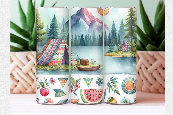 Download Summer Camping Tumbler Wrap - Wrap Collection