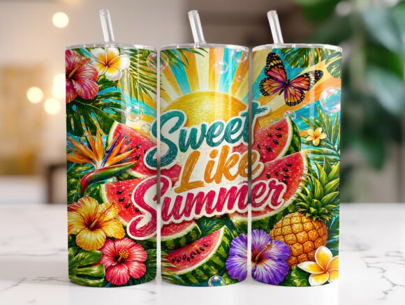 Download Sweet Like Summer Tropical Tumbler Wrap - Wrap Collection