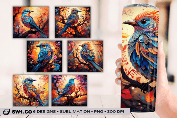 Download 3D Mandala Bird Tumbler Sublimation Wrap - Wrap Collection