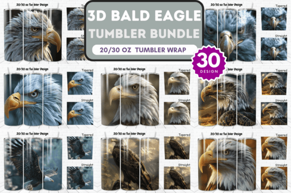 Download 3D Bald Eagle Tumbler Wrap Bundle - Wrap Collection