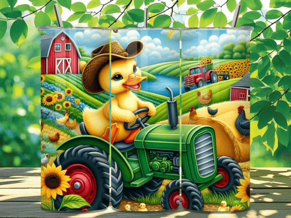 Download Farm Duck on Tractor Kids Tumbler Wrap - Wrap Collection