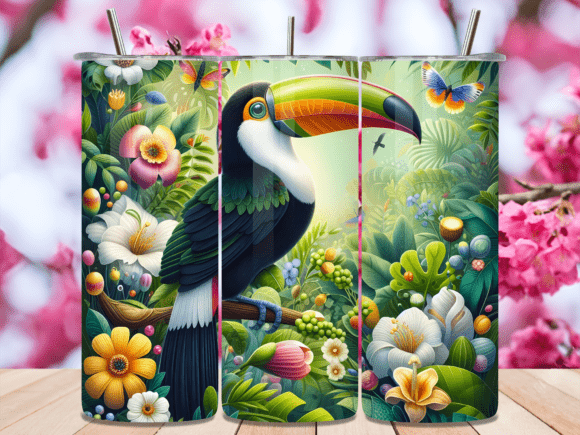 Download Tropical Toucan Bird 20oz Tumbler Wrap - Wrap Collection