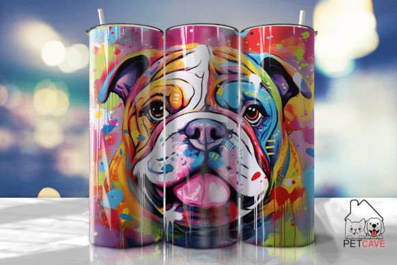 Download 3D Pop Art Fusion Bulldog Tumbler Wrap - Wrap Collection