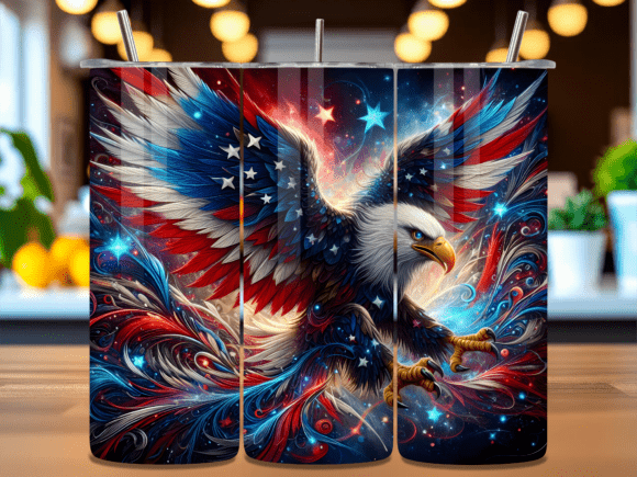 Download Artistic Patriotic Eagle Tumbler Wrap - Wrap Collection