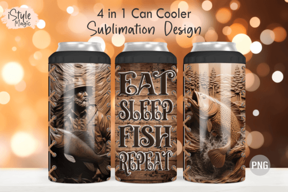 Download Eat Sleep Fish Repeat Tumbler Wrap PNG - Wrap Collection