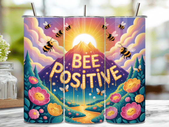 Download Bee Positive Inspirational Tumbler Wrap - Wrap Collection