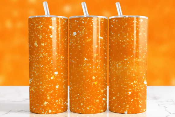 Download Bright Orange Glitter Tumbler Wrap - Wrap Collection