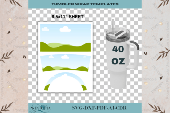 Download DIY Tumbler Wrap Template Set 078 - Wrap Collection