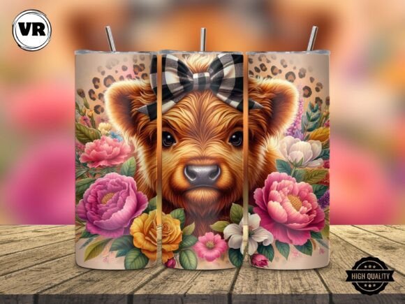 Download Leopard 20oz Highland Cow Tumbler Wrap - Wrap Collection