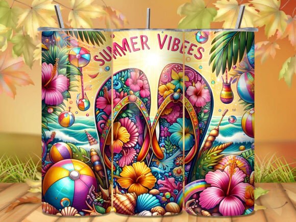 Download Flip Flop Summer Beach Tumbler Wrap - Wrap Collection
