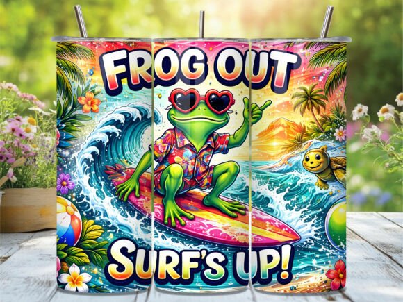 Download Frog out Surfs Up Tropical Tumbler Wrap - Wrap Collection