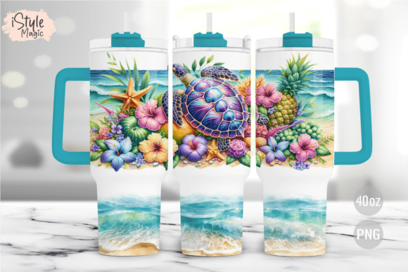 Download Tropical Sea Turtle 40oz Tumbler Wrap - Wrap Collection