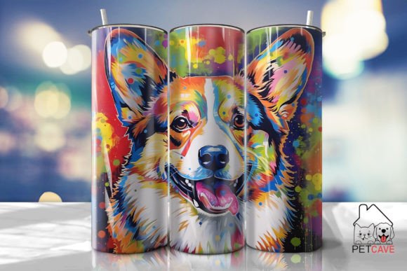 Download 3D Pop Art Fusion Corgi Tumbler Wrap - Wrap Collection
