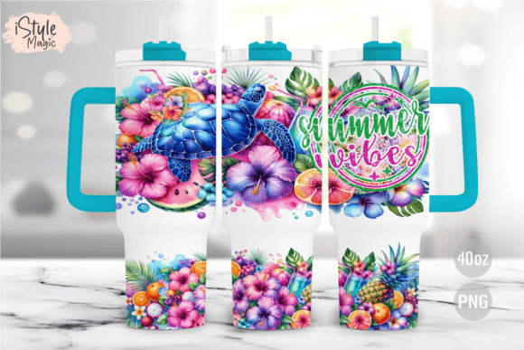 Download Summer Vibes 40oz Tumbler Wrap PNG - Wrap Collection