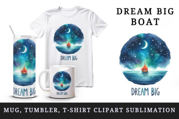 Download Dream Big Boat Tumbler Mug Wrap Clipart - Wrap Collection
