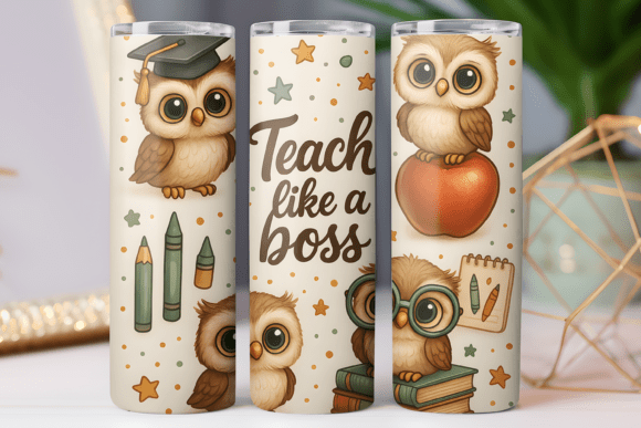 Download Teacher Tumbler Wrap Skinny 20oz Owl Art - Wrap Collection