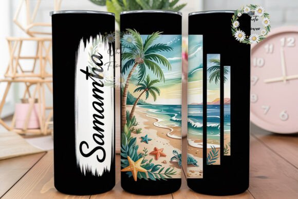 Download Tropical Beach Personalized Tumbler Wrap - Wrap Collection