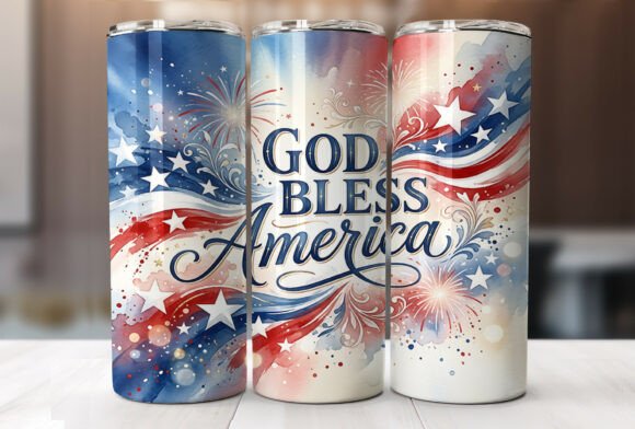 Download God Bless America Patriotic Tumbler Wrap - Wrap Collection