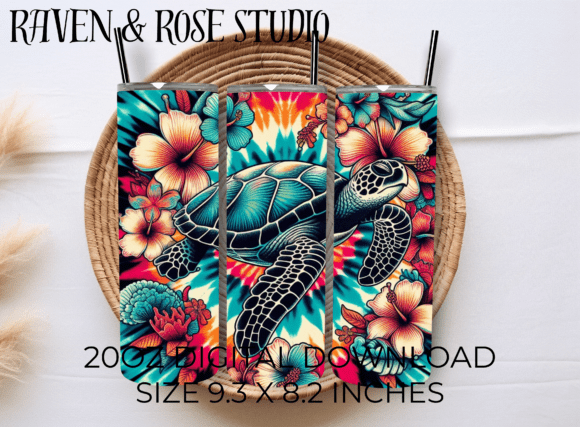 Download Tie-Dye Sea Turtle Tumbler Wrap PNG - Wrap Collection