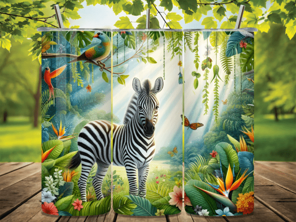Download Jungle Zebra Bird Tumbler Wrap - Wrap Collection