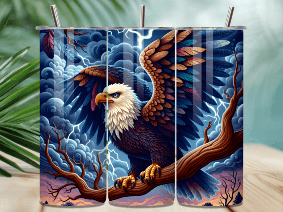 Download Stormy Thunder Cloud Eagle Tumbler Wrap - Wrap Collection