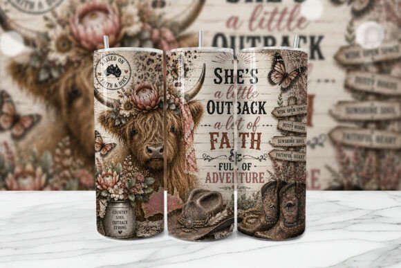 Download Outback Faith Highland Cow Tumbler Wrap - Wrap Collection