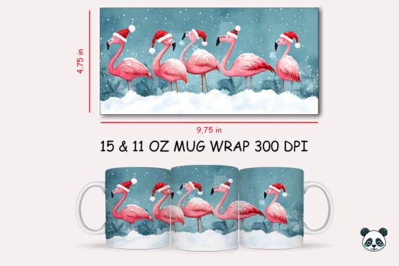 Download Christmas Flamingo Mug Wrap - Wrap Collection
