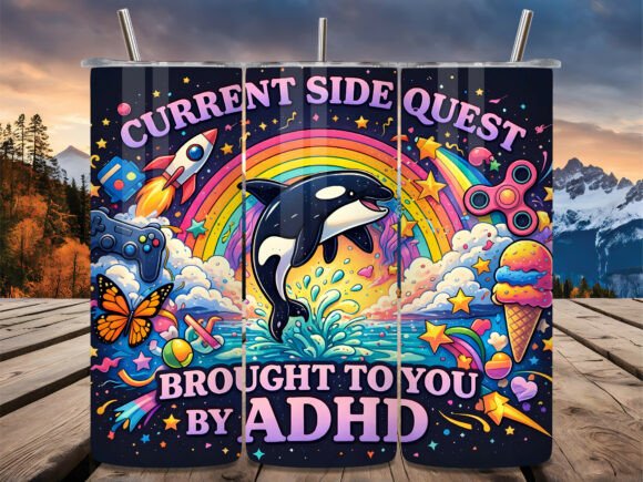 Download ADHD Side Quest Orca Tumbler Wrap - Wrap Collection