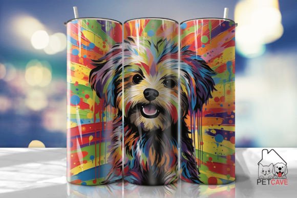 Download 3D Pop Art Fusion Shih Tzu Tumbler Wrap - Wrap Collection