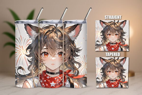 Download Anime Furry Ear Girl Art Tumbler Wrap - Wrap Collection