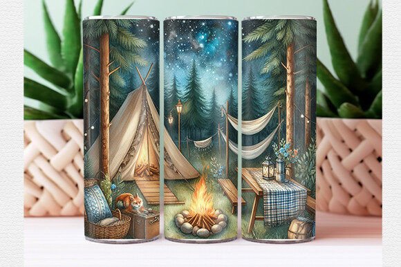 Download Summer Camping Tumbler Wrap - Wrap Collection
