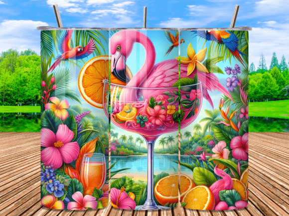Download Tropical Flamingo Cocktail Tumbler Wrap - Wrap Collection