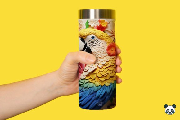 Download Colorful 3D Parrot Tumbler Wrap PNG - Wrap Collection