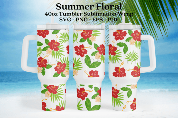 Download Tropical Floral Summer 40oz Tumbler Wrap - Wrap Collection